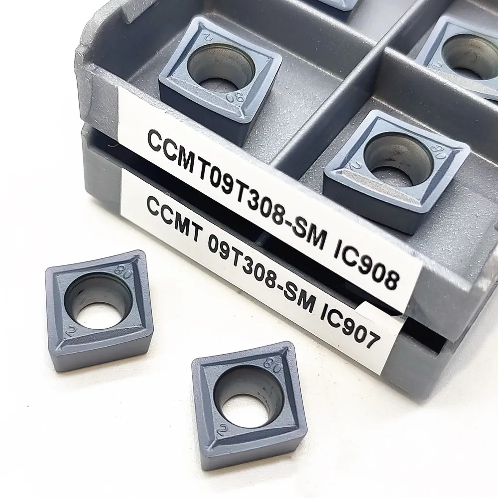 Cnc Metal Torno Interno Turning Tool Carbide Insert Torneamento de Alta Qualidade Insere Ccmt09t304 Ccmt09t308 sm Ic907 Ic908