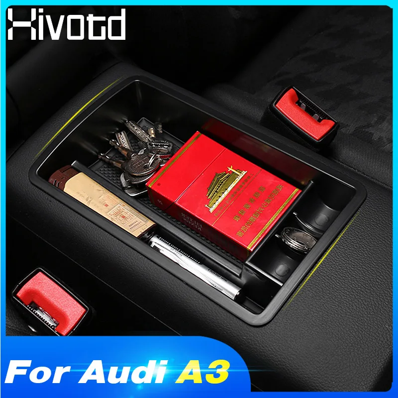 

Hivotd для Audi A3 8V 2014-2020 аксессуары центральный подлокотник ящик для хранения пластиковый органайзер контейнер лоток для интерьера Стайлинг деталей