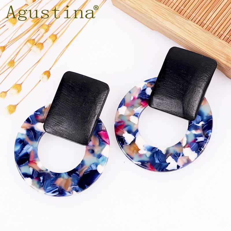 Acrylic Acetate Earrings 2022 Women Earring Bohemian Big leopard Pendant Statement Fashion Circular luxury Jewelry Accessories