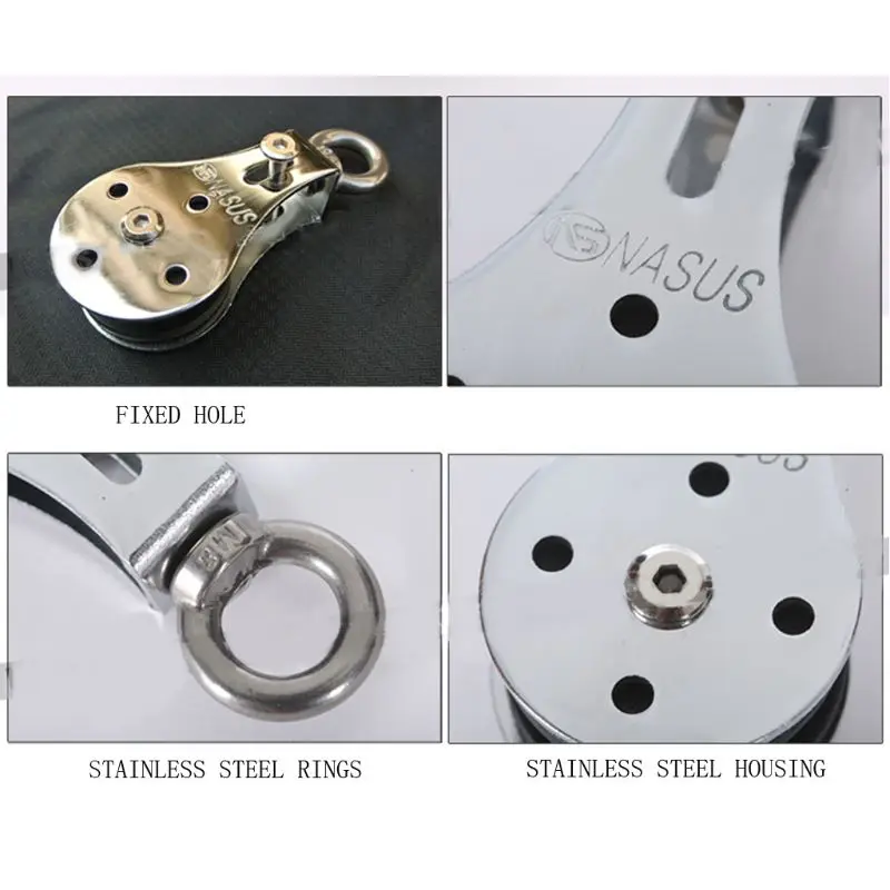 2022 New 300KG Groove Wheel Mute Swivel Fitness Strength Training Bearing Lifting Pulley image 5