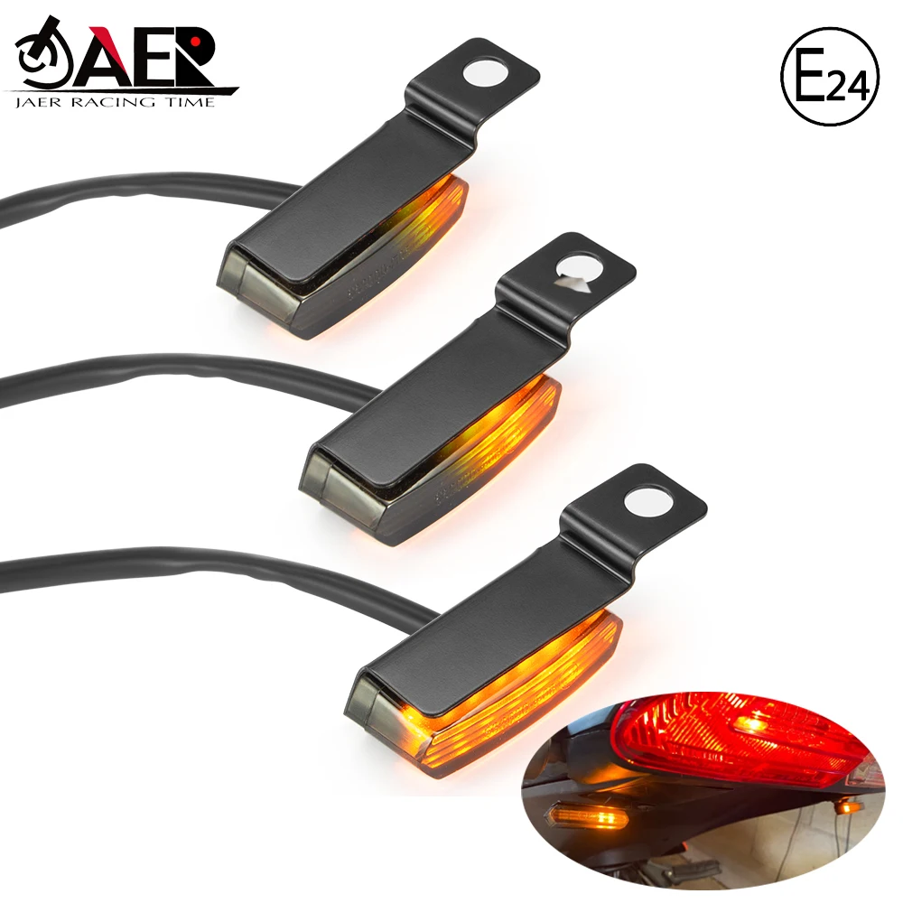 Pair Motorcycle Turn Signal Light Sequential Indicators Amber LED Handlebar Blinker 12V 2W Flashing for Scooter ATV Motocross