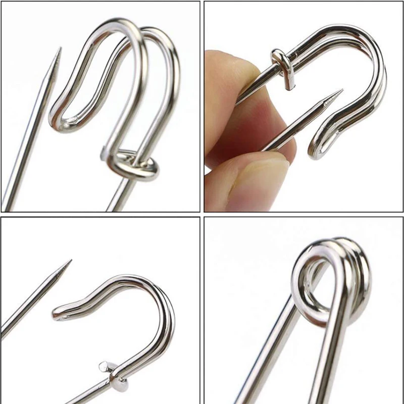 30/38/50/60/65/70/75mm Stainles Steel Safety Pins DIY Sewing Tools Needles Large Safety Pin Brooch Apparel Accessories