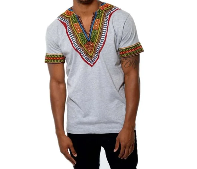 2022 Fashion Summer Men Top African Clothing Africa Dashiki Dress Print Rich bazin Casual Short Sleeve T Shirt for Mans S-XXL