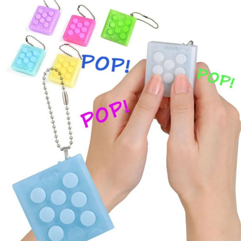 New Mini Decompression toys Puchi 6 Colors Endless Pop Pop Bubble Wrap Key Chain Relieve Stress Sounding Squeeze Toys For Kids