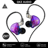 Original QKZ ZXT EDX Dual Driver HiFi Earphone Wired Headphones With Mic Bass Noise Reduction Headset Sport Monitor Earbuds