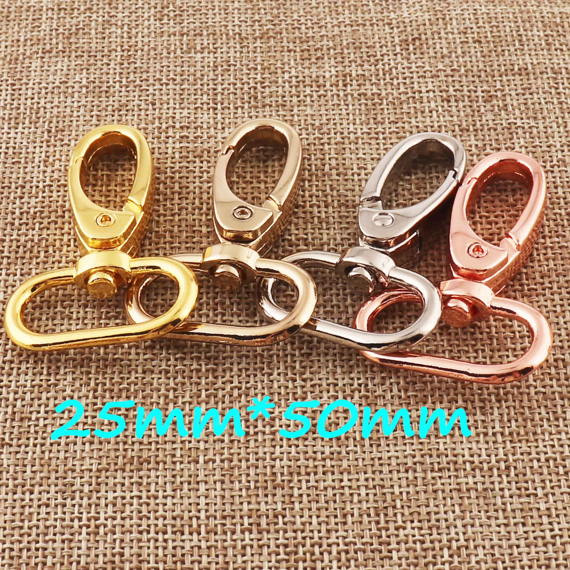 

12 PCS Lobster Swivel Clasps,1"-25mm Silver/Pale Gold /Gold/Rose Gold Hook Clasps Claws,Buckle Gate Bag,Purse Strap,Lanyard Hook