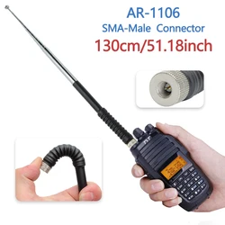 Abbree 23cm/130cm Telescopic SMA-Male VHF 136-174MHz Antenna for Yaesu VX-6R TYT TH-UV8000D MD-380 Wouxun 8D 9D Walkie Talkie