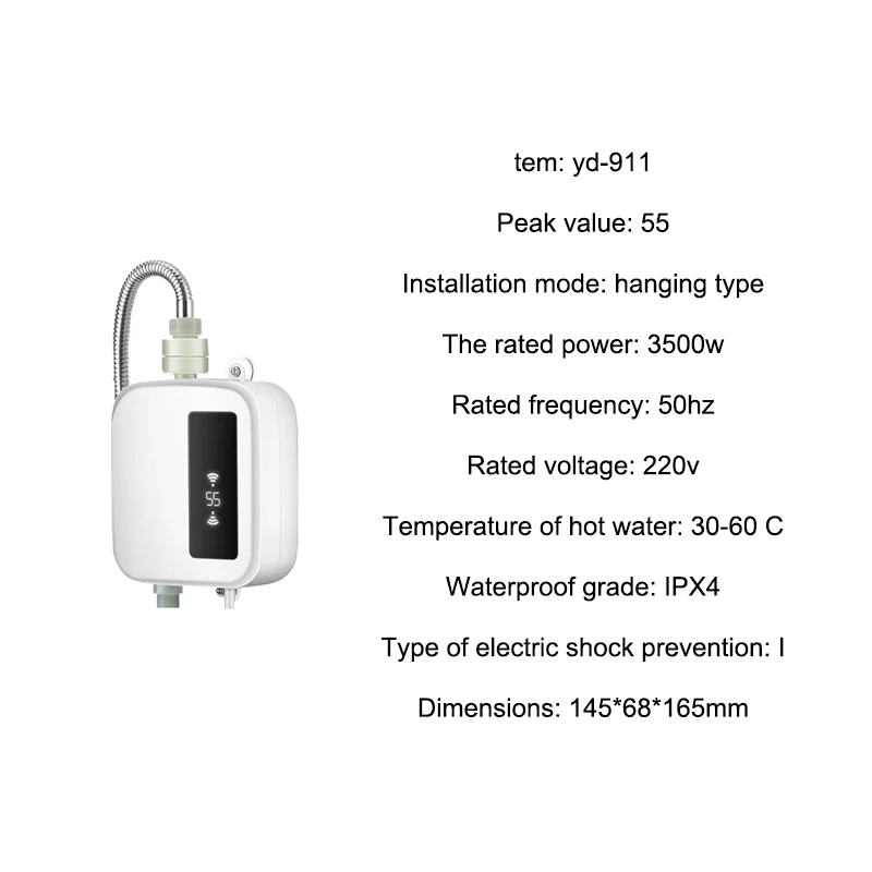 Aquecedor de água quente elétrico banheiro tankless aquecimento chuveiro rega aquecedores display led para casa e banheiro
