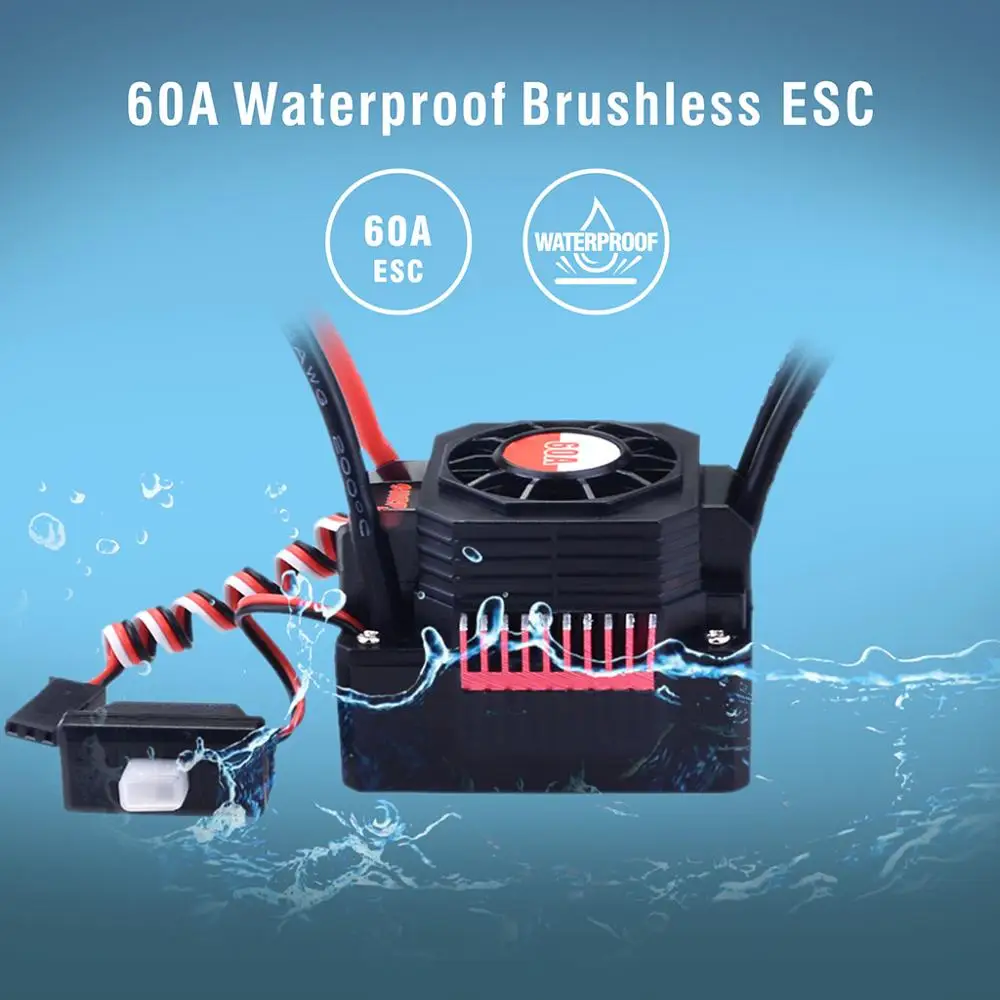 Overtreft Hobby Kk Esc Waterdichte 150a 120a 80a 60a 45a 35a 25a Borstelloze Snelheidsregelaars Voor 1/8 1/10 1/12 1/20 Rc Auto