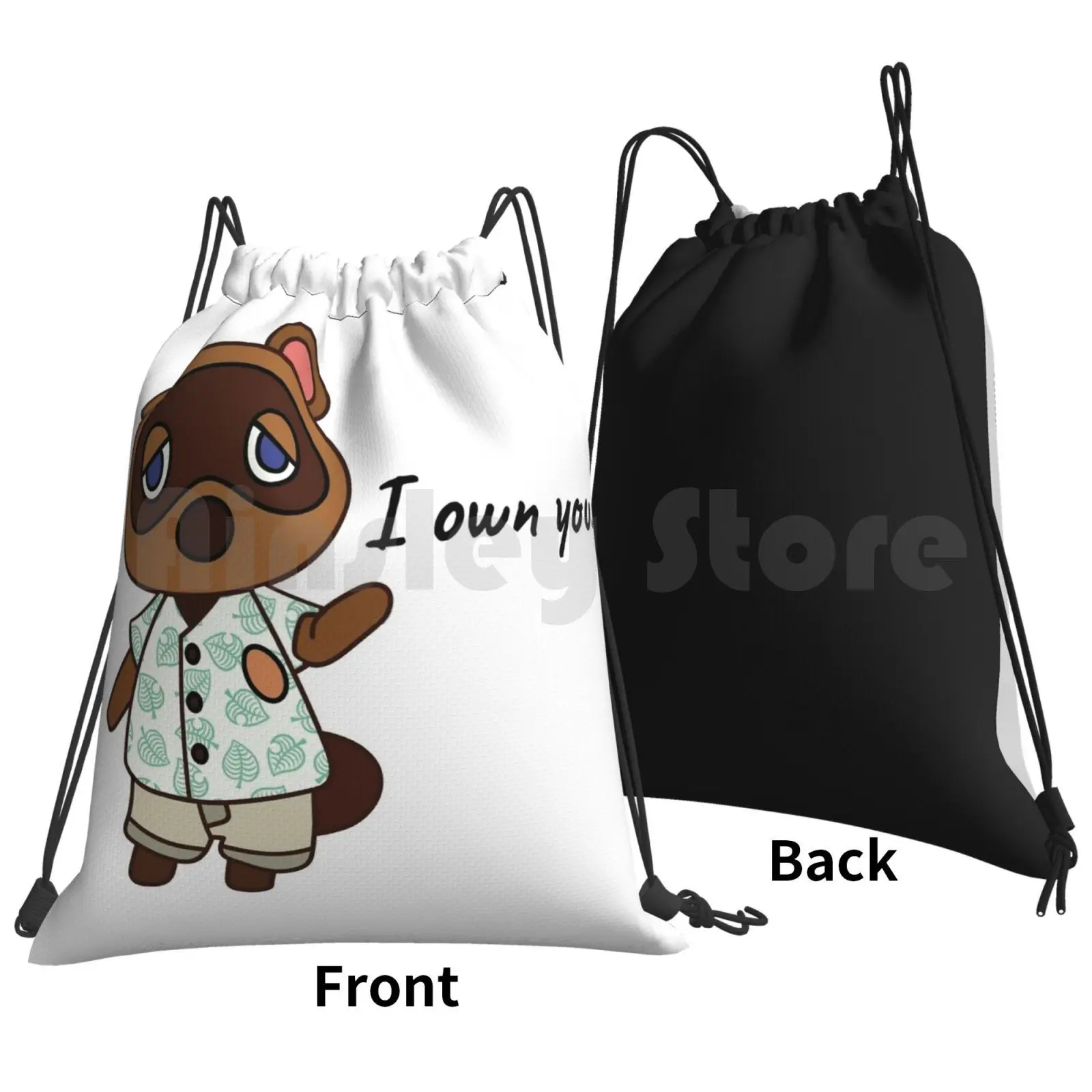 Tom Nook Owns You Backpack Drawstring Bag Riding Climbing Gym Bag  Tom Nook Kk Slider Animal New Leaf New Horizons Wild World