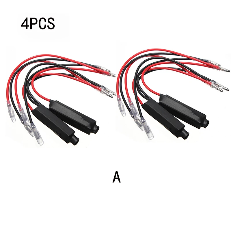 4Pcs/set 12V Motorcycle Turn Signal Indicator Resistor Adapter LED Load Resistor Flasher Eliminate Faulty Decoder Fix Error