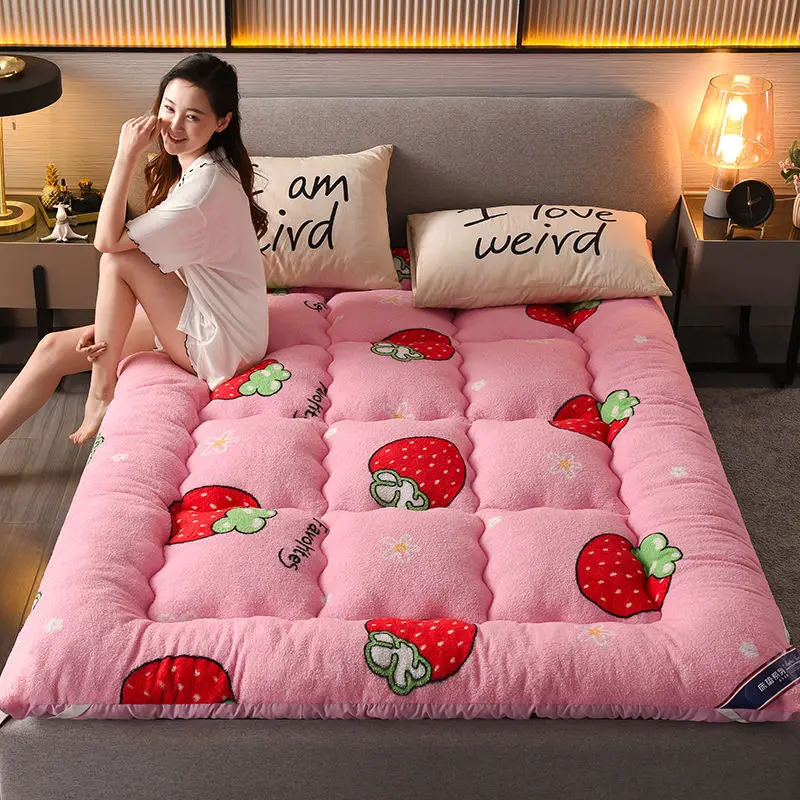 

Lamb Wool Mattress Tatami Mattress Bed Portable Futon Flannel Cotton Filling Mattress Student Dormitory Soft Non-slip Cushion