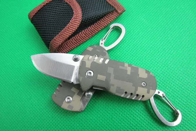 Mini Folding Knife a sharp 5CR15MOV Steel Small Pocket Knife camouflage handle Outdoors Survival  EDC Tool