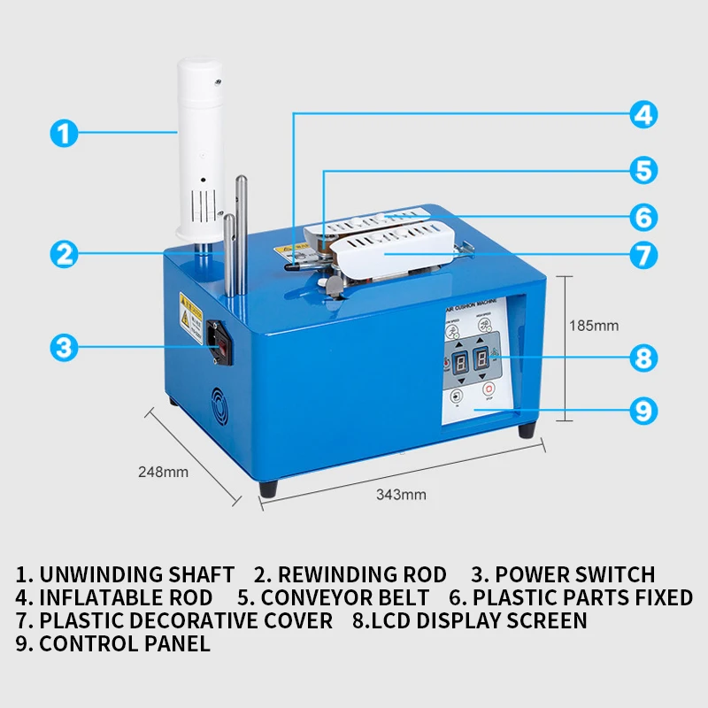 Bubble Film Inflator Kussen Luchtkussen Kalebas Film Inflator HY-01 Air Kussen Plastic Vullen Zak Opblaasbare Zak Inflator