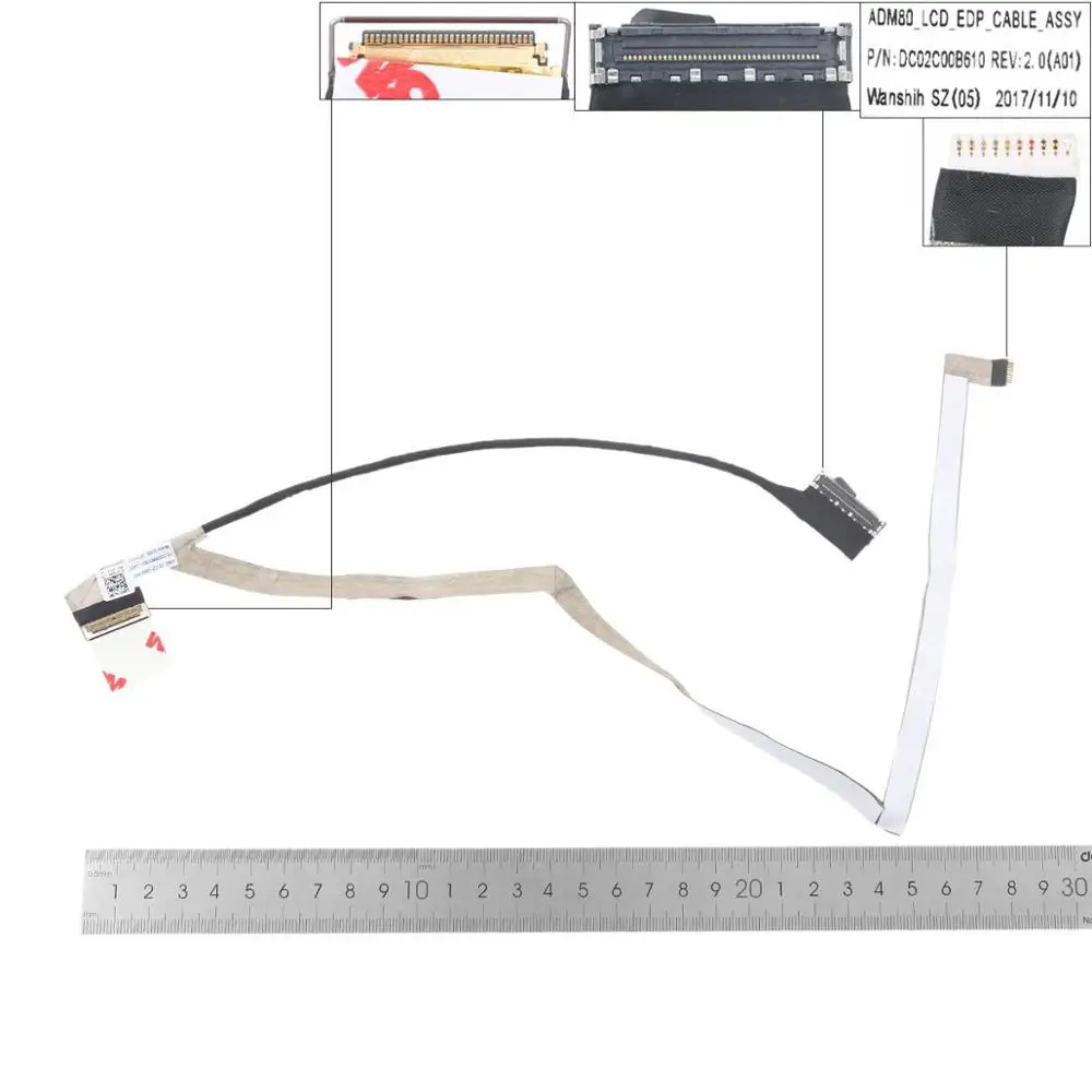 

New LCD LED Video Flex Cable For Dell E5570 M3510 P48F DC02C00B610 09TKMN 30Pin