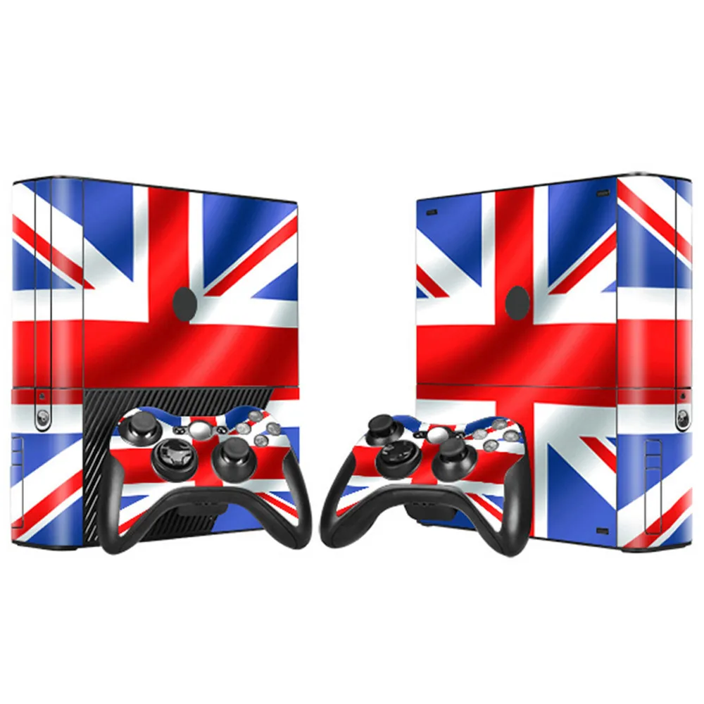 Stylish Design Vinyl Decal Skin Sticker For XBOX 360 E Gaming Console+2 Controller Protective cover