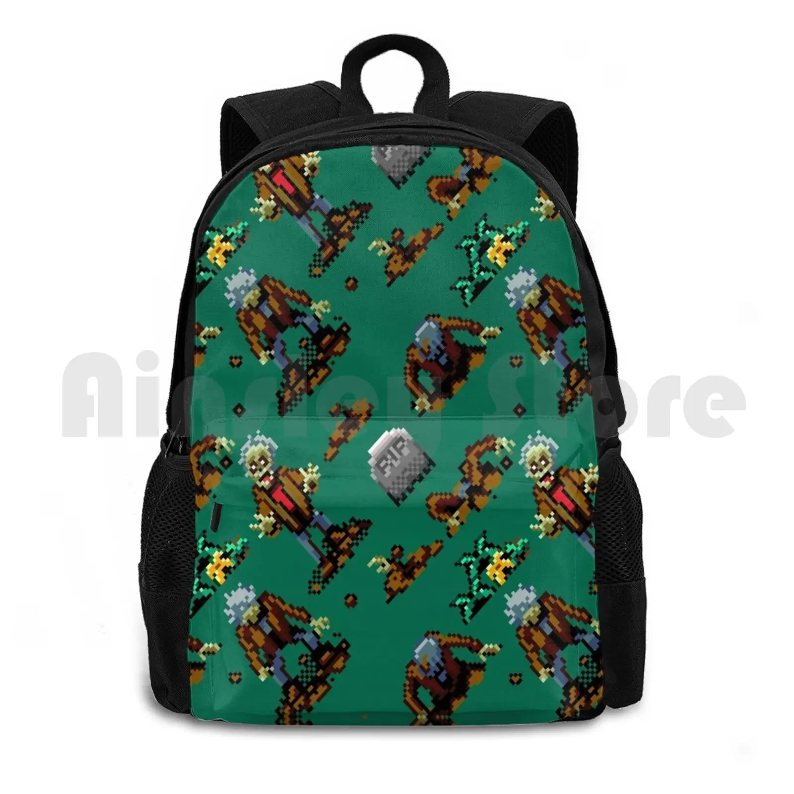 Zombies Pattern Vintage Gaming Ggl8r-Zamn Outdoor Hiking Backpack Riding Climbing Sports Bag Hobbies Gaming Gamer Games Video