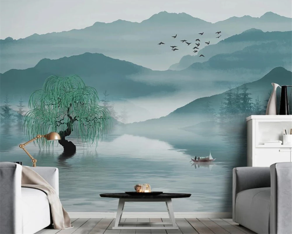 

beibehang Custom wallpaper mural Wall Painting Abstract Artistic mood and landscape birds 3D wallpaper decoration papier peint