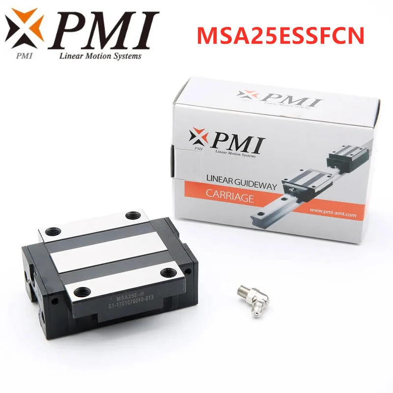 

4pcs Taiwan PMI MSA25E MSA25ESSFCN flange linear guide slider carriage block MSA25E-N bearing for CO2 laser machine CNC router