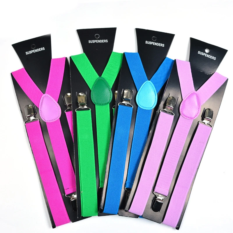 YSMILE Y 26 Color Elastic Men Solid 3Clip Suspenders Adjustable High Quality Women Men Wedding Party Daily Accessories For Shirt