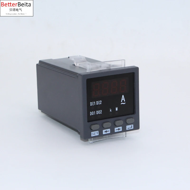 Programmable Digital ampere panel meter true RMS value Can set current ratio Black 48*48*80mm AC current meter