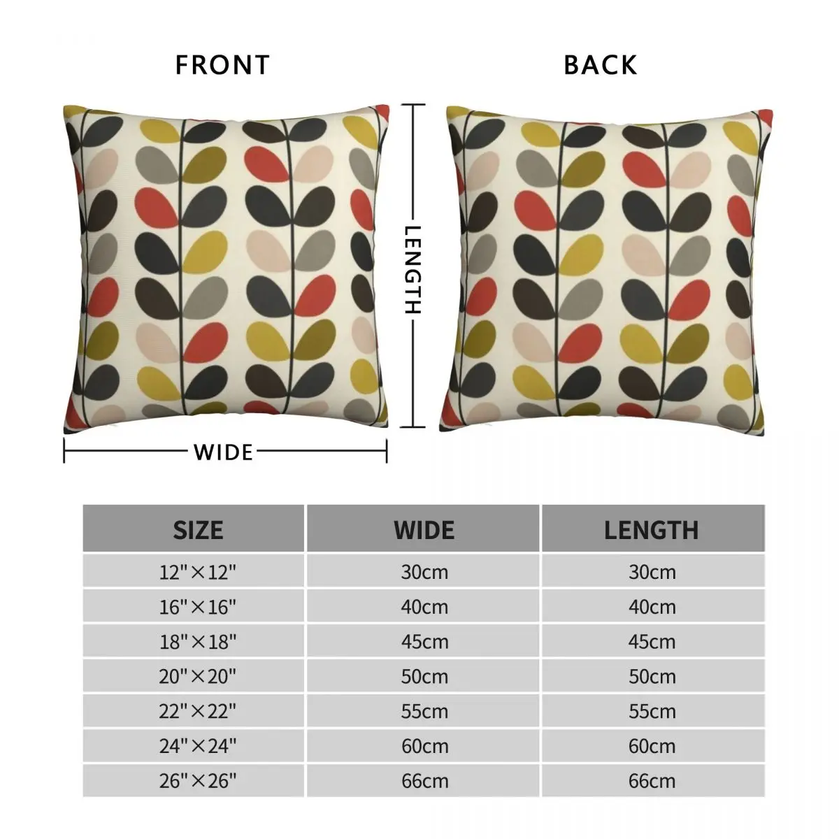 Colorful Multi Stem Orla Kiely Square Pillowcase Polyester Linen Velvet Pattern Zip Decor Throw Pillow Case Car Cushion Cover