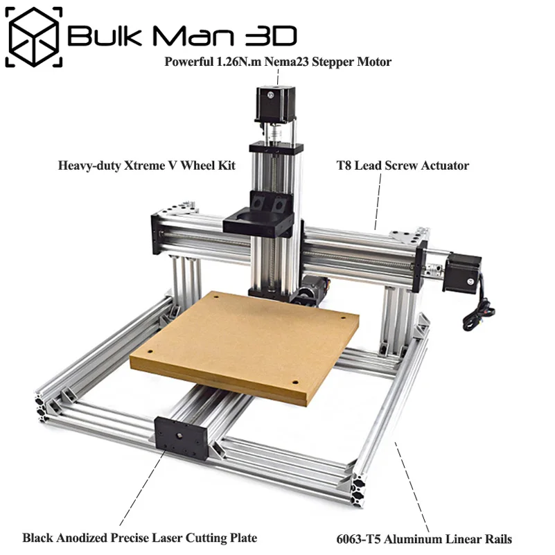 20%OFF BulkMan3D 3Axis C-Beam CNC Machine Mechanical Kit Desktop DIY C-Beam Frame kit with 1.26N.m Nema23 Stepper Motors