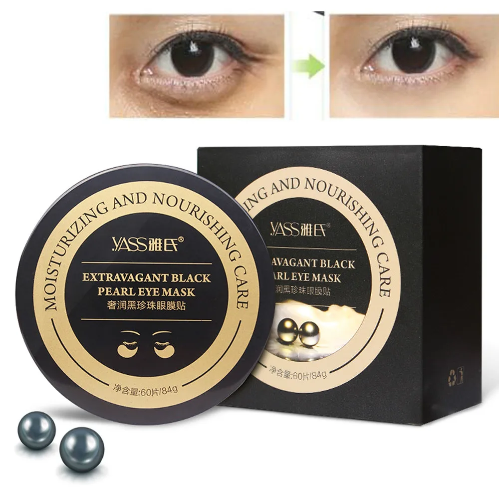 

Black Pearl Golden Collagen Eye Mask 60pcs Ageless Anti Wrinkle Eye Bags Dark Circles Puffy Gold Gel Eyes Patches Face Care Pads