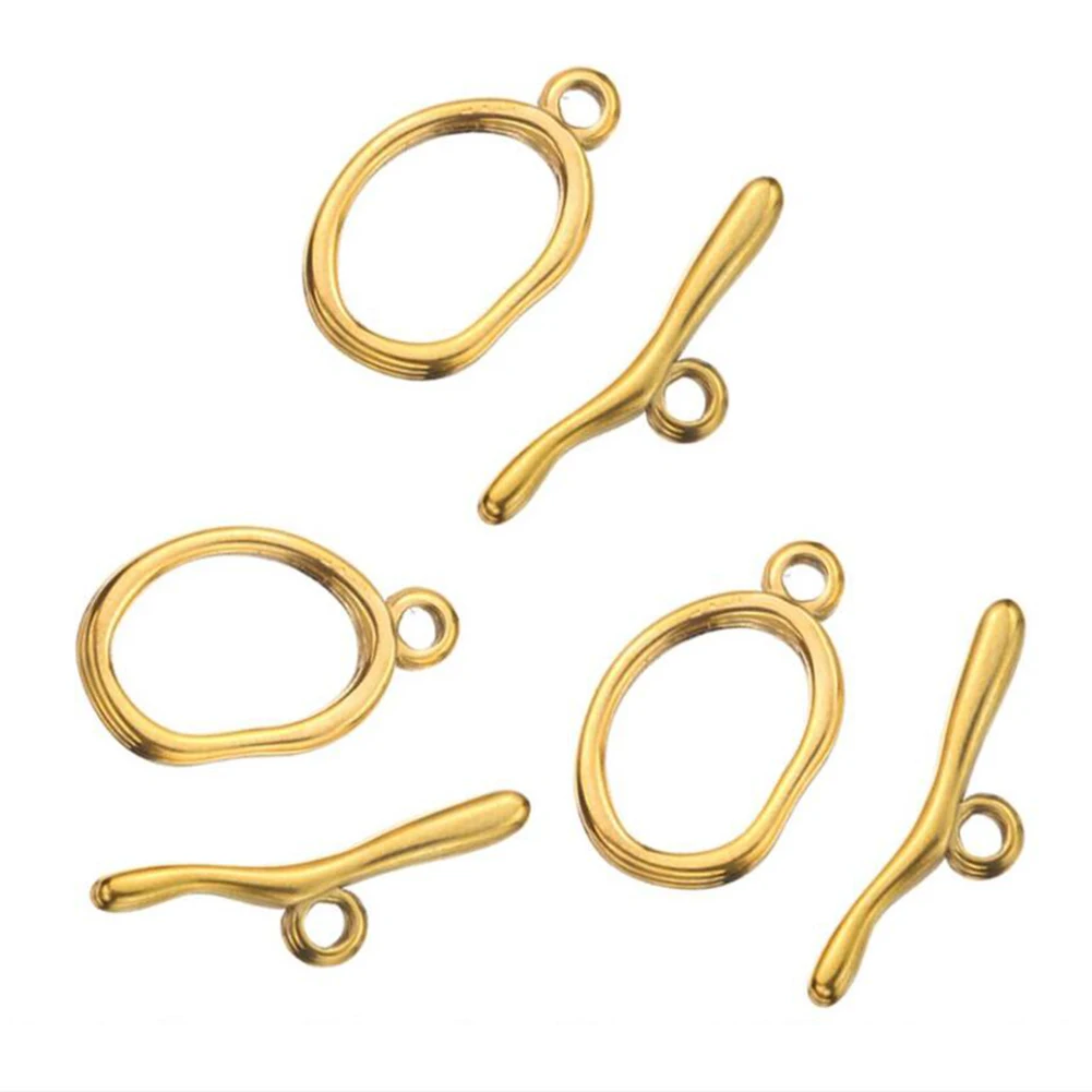 

5set Stainless Steel Curved OT Clasps Toggle Clasps Findings Gold Buckle Connector for Bracelet Necklace Jewelry Making Supplies