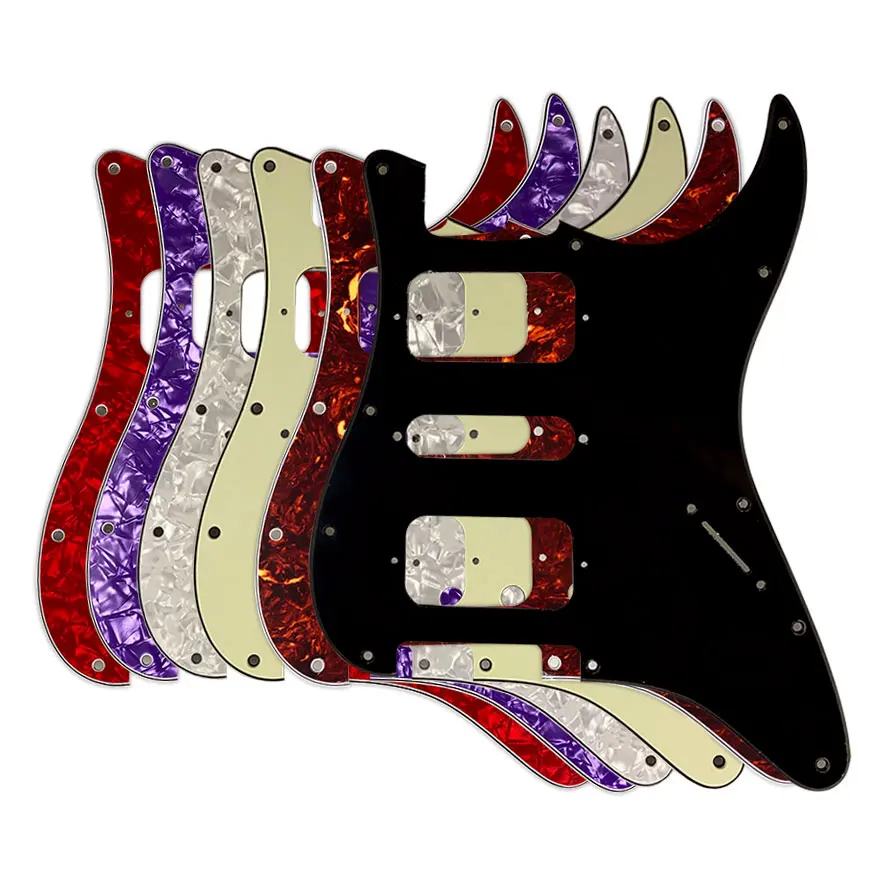 For Custom USA\Mexico Fd Strat 11 Screw Holes HSH Two Deluxe Humbuckers Single St Guitar Pickguard No Control Hole Scratch Plate