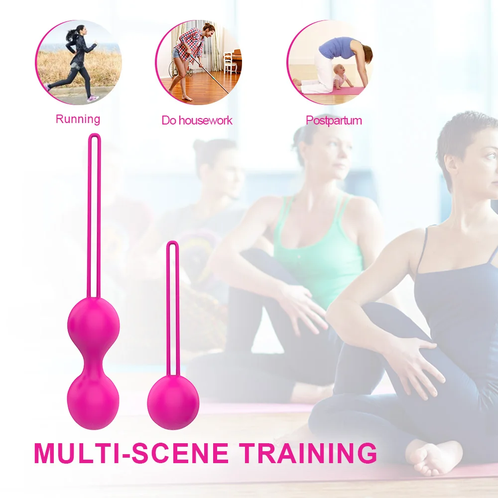 2Pcs/Set Vagina Tightening Exercise Ben Wa Ball Vagina Massage Vibrator Silicone Kegel Ball Vaginal Geisha Ball