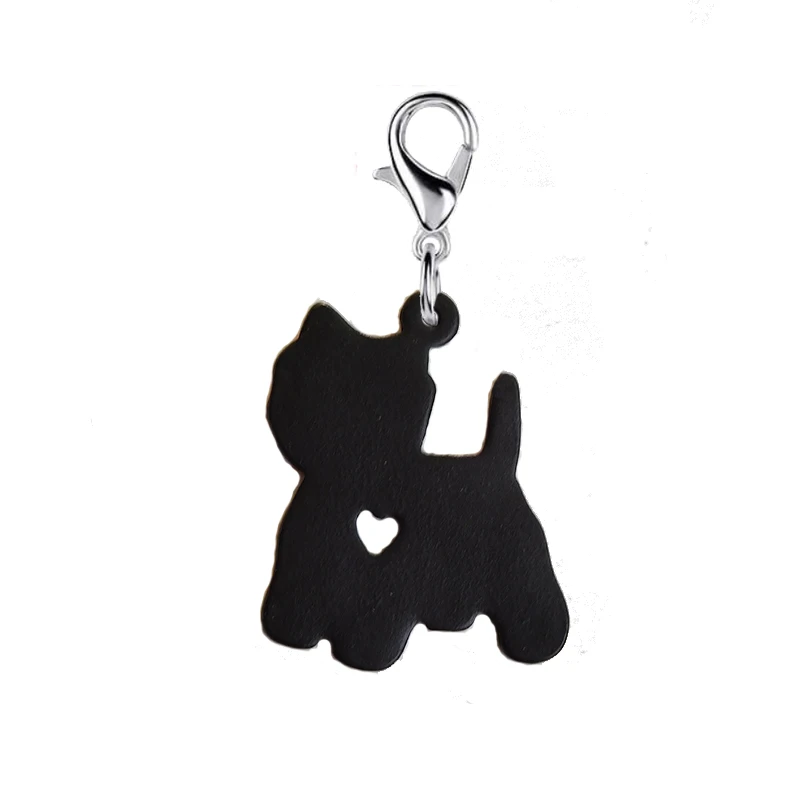 Yorkshire Terrier Black dog Key chain with 11mm  lobster clasp fashion  Fashion jewelry Keychains accessories for women