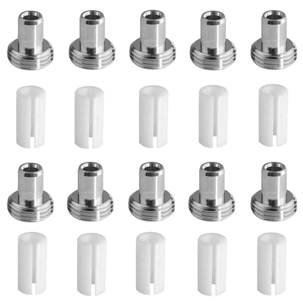 10pcs Ceramic Tube Sleeves and 10Pcs Metal Head Connector Adapters for Fiber Optic Visual Fault Locator