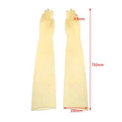 2 Pairs 75cm/30'' Anaerobie Glove Box Rubber Work Gloves Long Sleeve Anti Acid