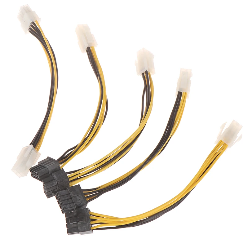 5Pcs 15Cm Atx 4 Pin Female Naar 8 Pin Male Eps Power Cable Adapter Cpu Power Connector