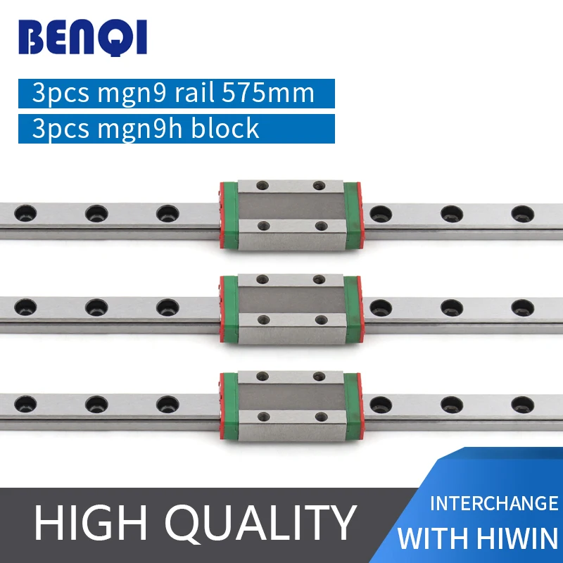 

Free shipping 9mm linear guide 3pcs mgn9 - L575mm + 3pcs MGN9H carriage for 3d printer