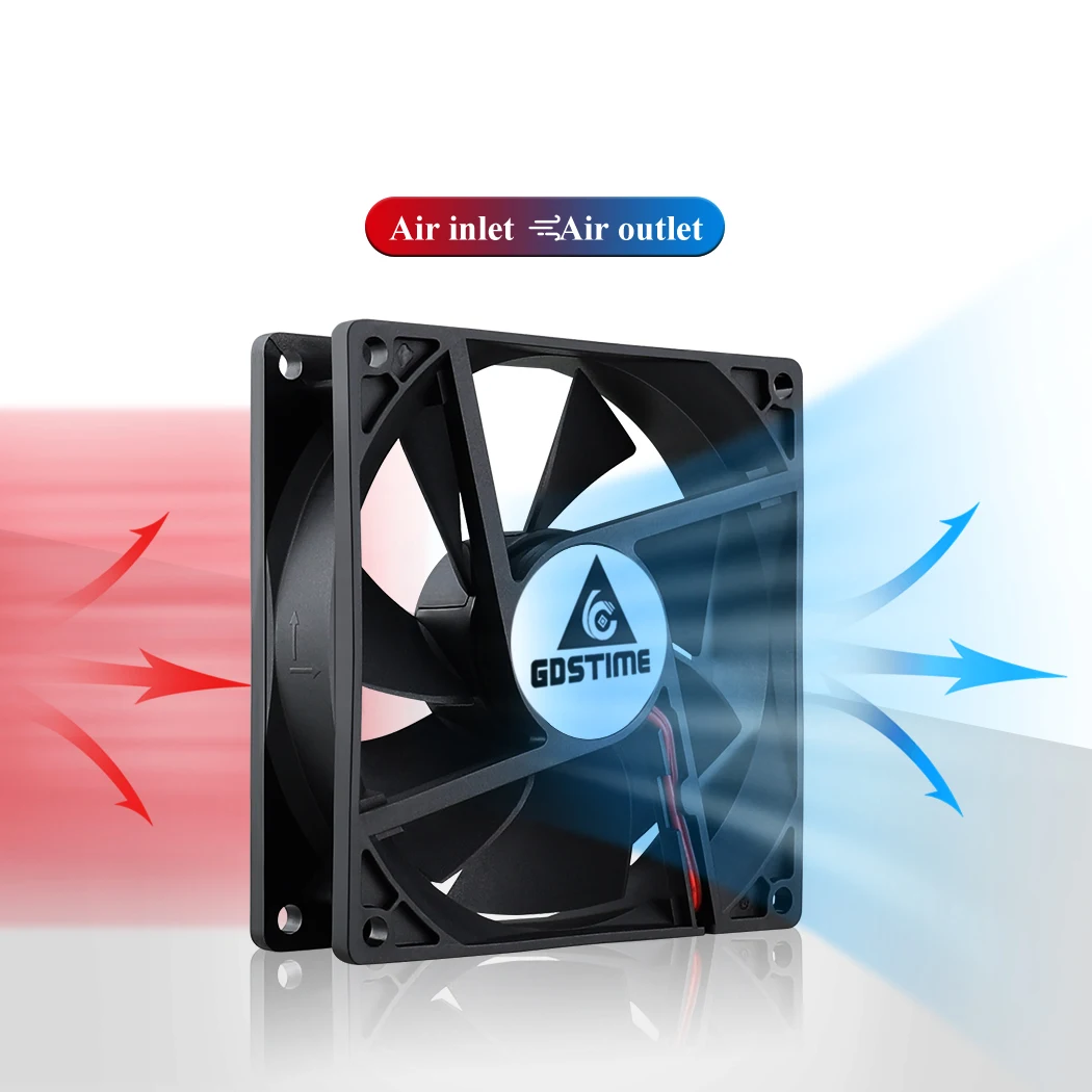 Gdstime 90mm 5V 12V 24V 2PIN 3PIN USB Brushless DC Cooling Fan 92mmx92mmx25mm PC Case Exhaust Radiator Cooler Fan 9225 9cm