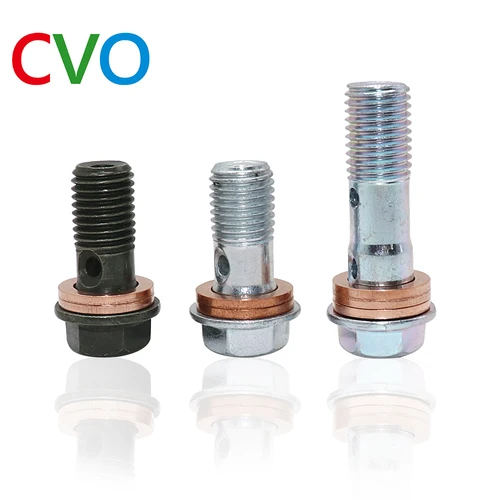 Imagen 2 del producto Tornillo de manguera de aceite para cilindro maestro de freno, Perno Banjo para tubo Universal de motocicleta, M10 x 22x1,25, M10 x 32x1,25