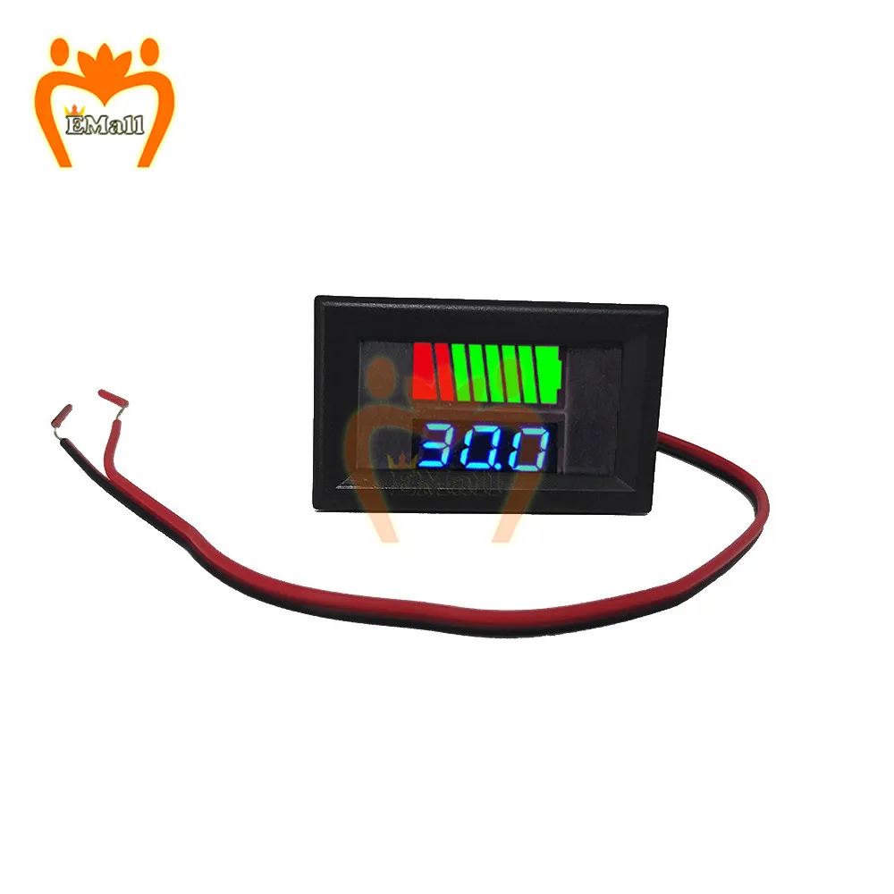 배터리 용량 검사 감지기 도구 전압계, USB 5V 2.4A 자동차 전압계, 배터리 테스터, 전압 검사기, 6V-60V, 12V-24V, 36V, 48V