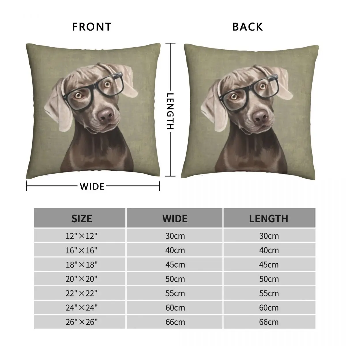 Mr Weimaraner Square Pillowcase Polyester Linen Velvet Zip Decor Pillow Case Sofa Cushion Cover 18