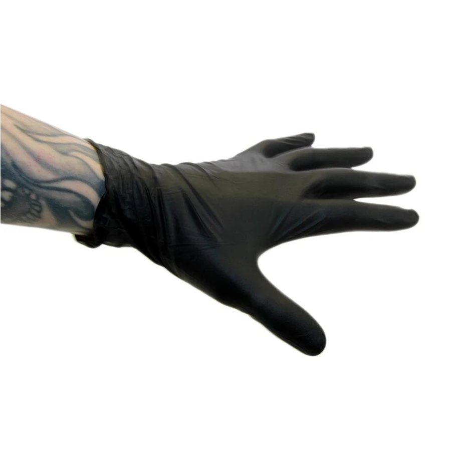 Tattoo Einweg Nitril Handschuhe Pulver Kostenloser Schwarz Haushalts Reinigung Küche Salon Blau Weiß Schutz Handschuhe 200pc