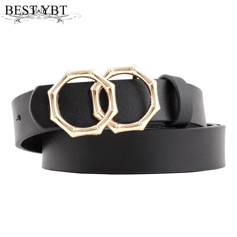 Best YBT Women Belt Imitation Leather Pin Buckle New Round Individuality Buckle Belt Decoration Jeans Dress Women Belt