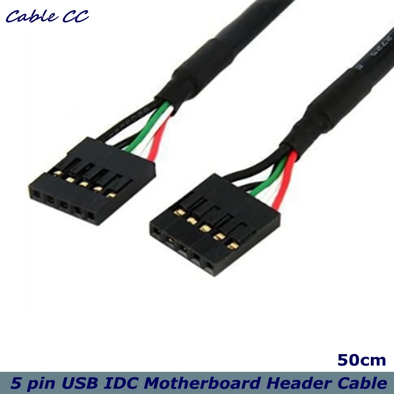 

Internal DuPont 5-Pin USB IDC Motherboard Header Female to Female F/F Extension Cable,1.5ft/0.5m(Female to Female)