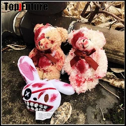 Toy disabled bear bloody injured little bear doll cute bag pendant Gothic Lolita Harajuku handbag Halloween cosplay props gift