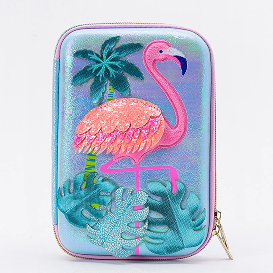 Pencil Cases Kawaii Flamingo Stationery Pen Box Discoloration Pencilcase Material Escolar Unicorn EVA Cute Trousse Scolaire Etui