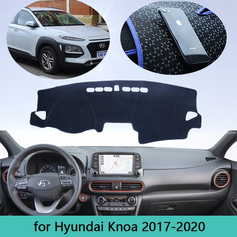 

Panel Car Mat Dashboard Avoid Light Cover Dash Mats For Hyundai Kona 2018 2019 2020 2021 2022 Auto Non-Slip Sun Shade Pad Carpet
