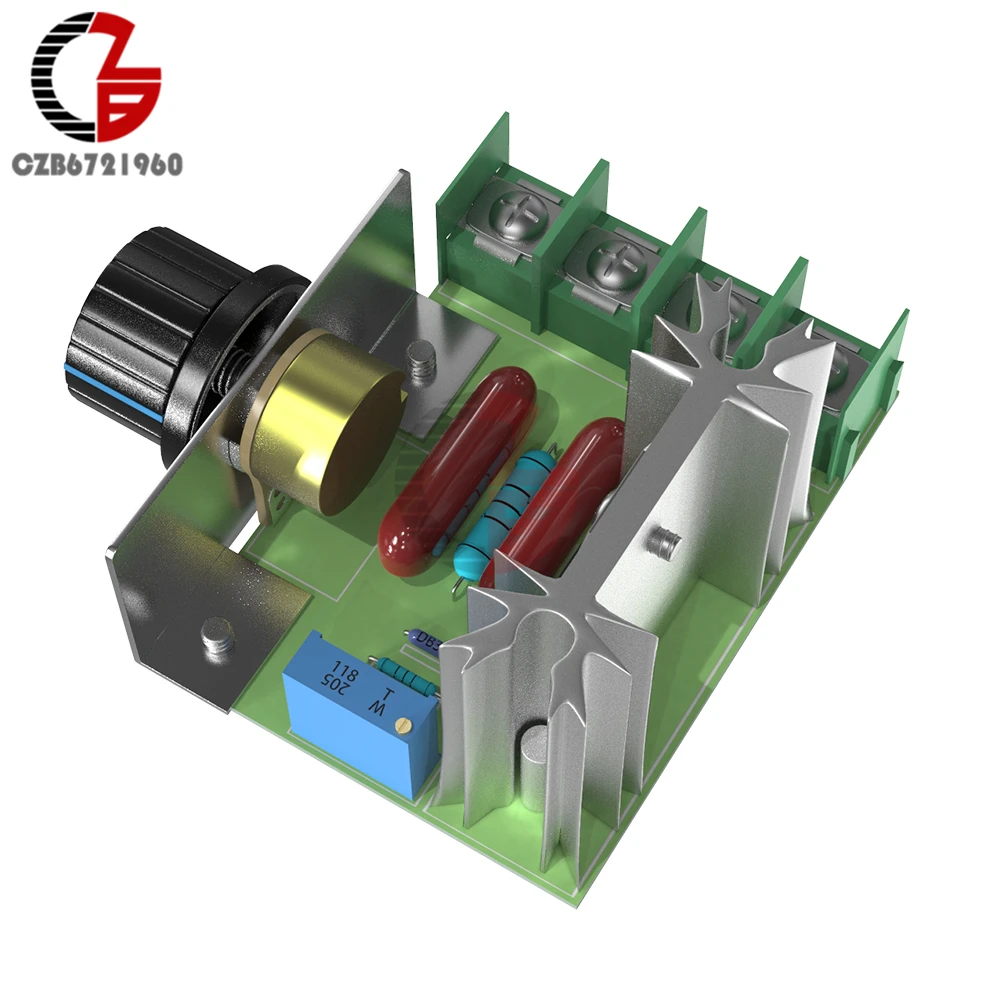 Voltage Regulator 2000W Adjustable SCR DC Motor Speed Controller Regulator Soft Start Motor Speed Control Power Regulator