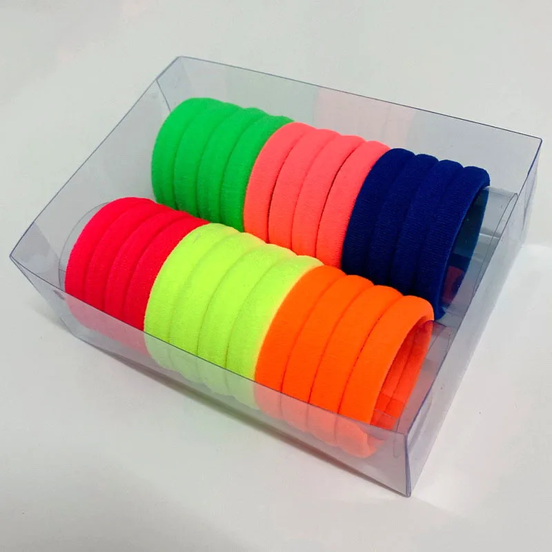 24pcs/set Women Elastic Hair Bands Girls Balck Hair Ring Gum Kid Colorful Nylon Headband Ponytail Holder Scrunchie wholesale