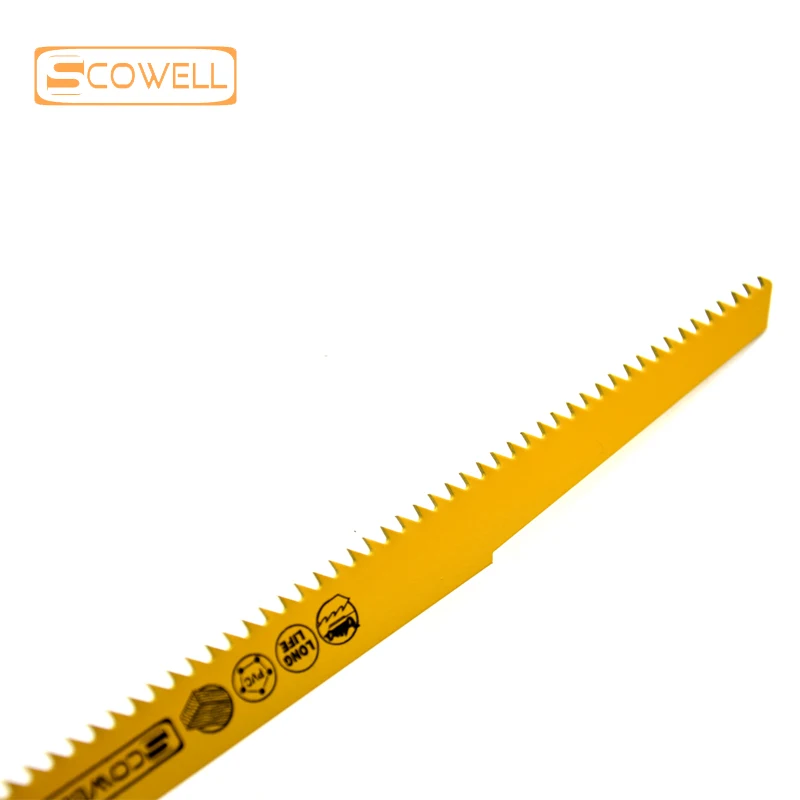 SCOWELL-High Carbon Steel Reciprocating Saw Blades, Sabre Saw Jigsaw Blade, Receita De Plástico De Madeira, -35%, 9 ", 6TPI