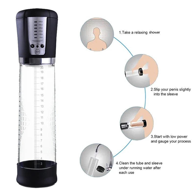 Electric Penis Pump Enlarger Extender Exerciser Rechargeable Automatic Dick Enhancer Enlargement Vacuum Pumps Erection Trainer